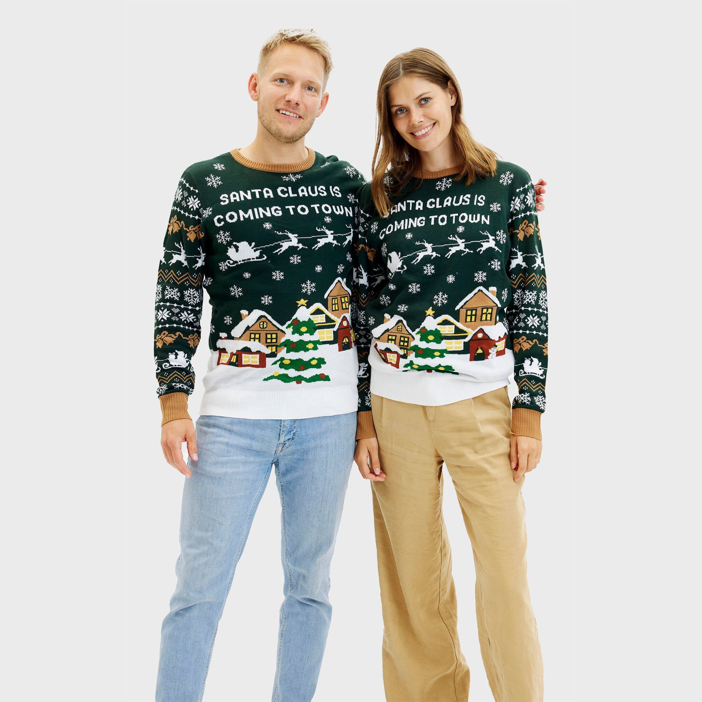 Santa Claus Is Coming To Town LED Grün - Damen